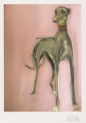 Greyhound Pink Wallpaper Dog Painting Postcard