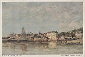 Image du vendeur pour E Boudin Victorian France in 1824 Boats Painting Postcard mis en vente par Postcard Finder