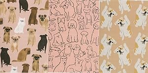 Dog Waving Griffon Dog Puppies 35 Dogs 3x Comic Postcard s