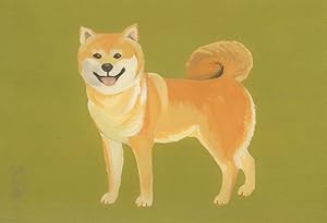 Bild des Verkufers fr Shiba Inu Dog Painting Postcard zum Verkauf von Postcard Finder