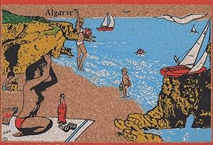 Coca Cola Risque Topless Woman Algarve Portugal Suede Material Postcard