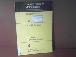 Seller image for Tauberian Remainder Theorems. (= Lecture Notes in Mathematics, Band 232). for sale by Antiquariat Deinbacher