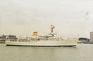 HMS Herald at Portsmouth Docks Royal Navy Survey Ship Postcard