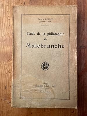Seller image for Etude de la philosophie de Malebranche for sale by Librairie des Possibles