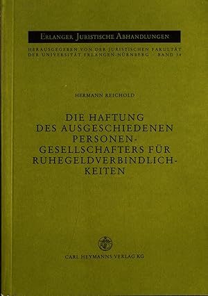 Seller image for Die Haftung des ausgeschiedenen Personengesellschafters fr Ruhegeldverbindlichkeiten for sale by avelibro OHG