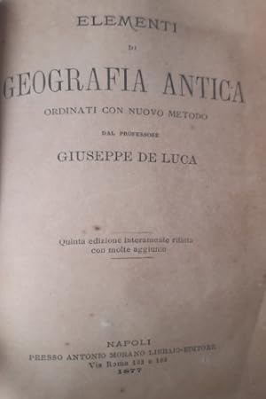 Bild des Verkufers fr Elementi di geografia antica. zum Verkauf von FIRENZELIBRI SRL