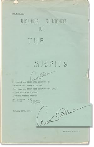 The Misfits (Archive of two original post-production screenplays, three photographs, and an uncor...