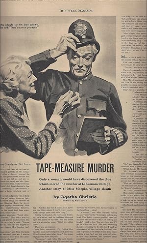 Seller image for Tape-Measure Murder" aka "The Case Of The Retired Jeweller" TRUE 1ST WORLDWIDE APPEARANCE in This Week newpaper insert sunday Magazine - November 16, 1941 for sale by Far North Collectible Books