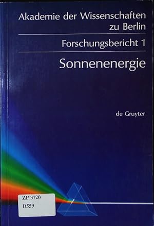 Seller image for Sonnenenergie. Herausforderung fr Forschung, Entwicklung und internationale Zusammenarbeit. for sale by Antiquariat Bookfarm