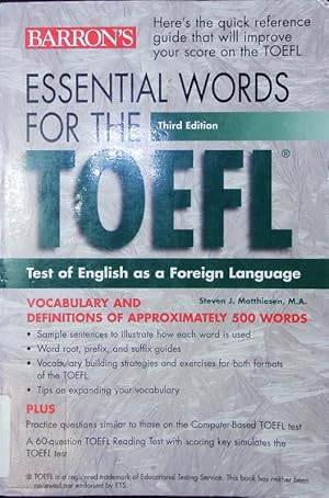 Seller image for Essential words for the TOEFL. Test of English as a foreign language. for sale by Antiquariat Bookfarm