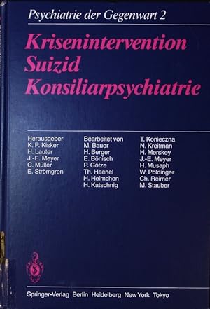 Seller image for Krisenintervention, Suizid, Konsiliarpsychiatrie. for sale by Antiquariat Bookfarm