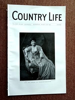 Seller image for Country Life magazine. Vol XVII, No 427, 11th March 1905, Park Hall near Oswestry Shropshire. Portrait of Miss Dora Dunning. The Leek and Manifold Valley Light Railway. Winter Fishing in The Avon. Black Grouse, The Vilage Inn. Cape Orchard Company - A South African Enterprise. for sale by Tony Hutchinson