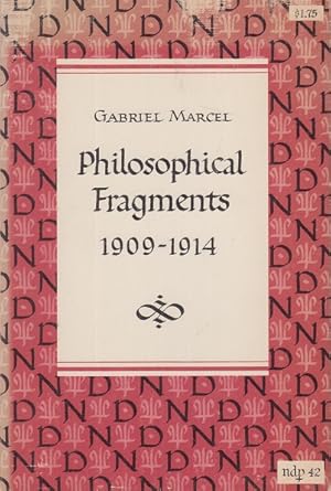 Bild des Verkufers fr Philosophical Fragments 1909-1914 zum Verkauf von Allguer Online Antiquariat