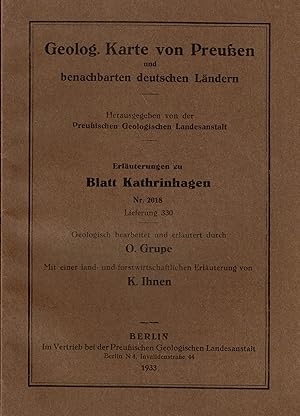 Bild des Verkufers fr Blatt Kathrinhagen Nr. 2018 (Erluterungen zur Geologischen Karte von Preuen und benachbarten deutschen Lndern. Lieferung 330) zum Verkauf von Paderbuch e.Kfm. Inh. Ralf R. Eichmann