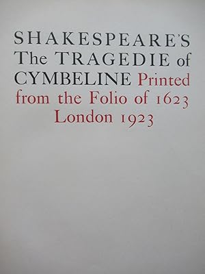 THE TRAGEDIE OF CYMBELINE