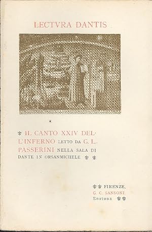 Bild des Verkufers fr Il canto XXIV dell&#39;Inferno zum Verkauf von Studio Bibliografico Marini