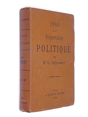 Seller image for Repertoire politique et historique - 1880 for sale by Librairie Douin