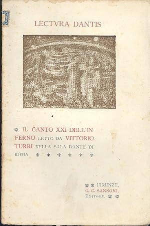 Bild des Verkufers fr Il canto XXI dell&#39;Inferno zum Verkauf von Studio Bibliografico Marini