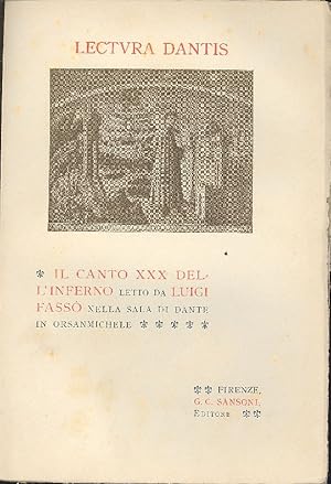 Bild des Verkufers fr Il canto XXX dell&#39;Inferno zum Verkauf von Studio Bibliografico Marini
