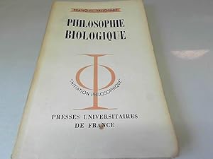 Bild des Verkufers fr Philosophie biologique : Par F. Dagognet zum Verkauf von JLG_livres anciens et modernes