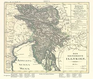 Bild des Verkufers fr Historische Karte. Knigreich Illyrien;Kleiner Atlas der Deutschen Bundes-Staaten (den ganzen Preussischen Staat inbegriffen). Nachdruck der Originalausgabe Justus Perthes Braunschweig 1838 zum Verkauf von Antiquariat Kastanienhof