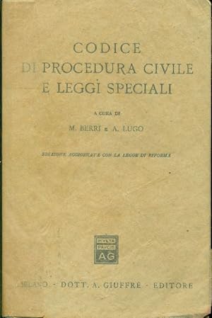 Bild des Verkufers fr Codice di procedura civile e leggi speciali zum Verkauf von Studio Bibliografico Marini