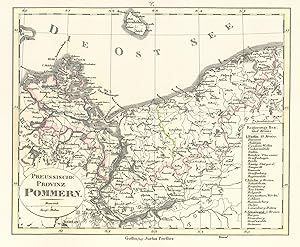 Bild des Verkufers fr Historische Karte. Preussische Provinz Pommern mit den Regierungsbezirken Stettin, Kslin und Stralsund;Kleiner Atlas der Deutschen Bundes-Staaten (den ganzen Preussischen Staat inbegriffen). Nachdruck der Originalausgabe Justus Perthes Braunschweig 1838 zum Verkauf von Antiquariat Kastanienhof