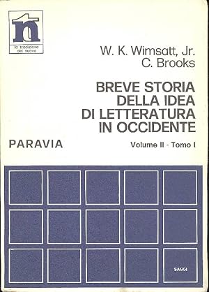 Bild des Verkufers fr Breve storia della idea di letteratura in Occidente. Vol II - Tomo I: L'Et medievale e moderna zum Verkauf von Studio Bibliografico Marini