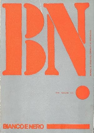 Seller image for Bianco e Nero. Anno XXXI, Numero 5-6, Maggio-Giugno 1970 for sale by Studio Bibliografico Marini