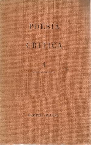 Immagine del venditore per Poesia e Critica. Anno II. N. 4. Aprile 1963 venduto da Studio Bibliografico Marini