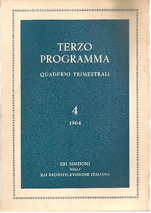 Imagen del vendedor de Terzo Programma. N. 4, 1964 a la venta por Studio Bibliografico Marini