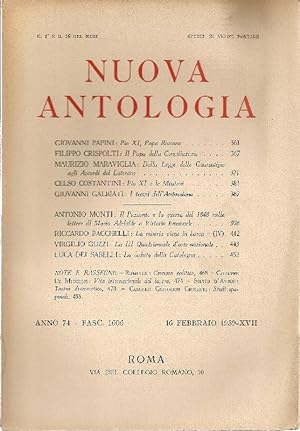 Nuova Antologia. 16 febbraio 1939, Anno 74, Fascicolo 1606