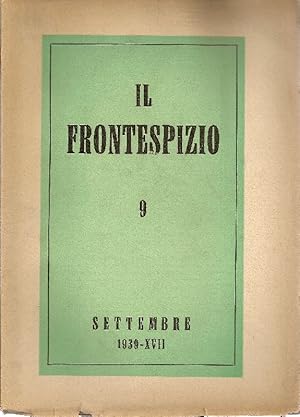 Bild des Verkufers fr Il Frontespizio. Settembre 1939 zum Verkauf von Studio Bibliografico Marini