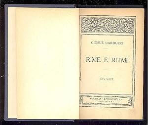 Seller image for Rime e ritmi for sale by Studio Bibliografico Marini