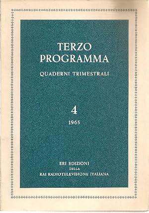 Imagen del vendedor de Terzo Programma. N. 4. 1965 a la venta por Studio Bibliografico Marini