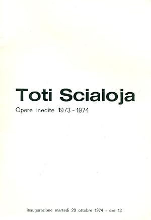 Bild des Verkufers fr Toti Scialoja. Opere inedite 1973-1974 zum Verkauf von Studio Bibliografico Marini