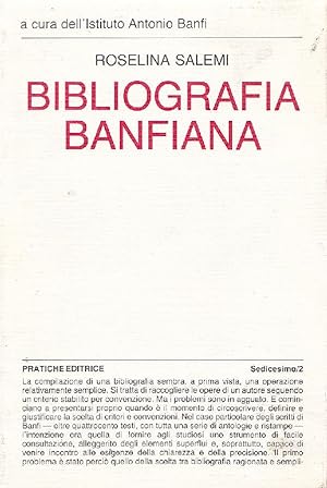 Bild des Verkufers fr Bibliografia banfiana zum Verkauf von Studio Bibliografico Marini