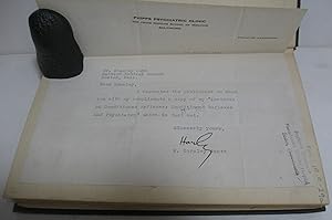 Bild des Verkufers fr Lectures on Conditioned Reflexes. Volume Two: Conditioned Reflexes and Psychiatry. Translated and Edited by W. Horsley GANTT. Offered with: TYPED LETTER, SIGNED BY HORSLEY GANTT TO STANLEY COBB, PRESENTING THIS COPY. zum Verkauf von Scientia Books, ABAA ILAB