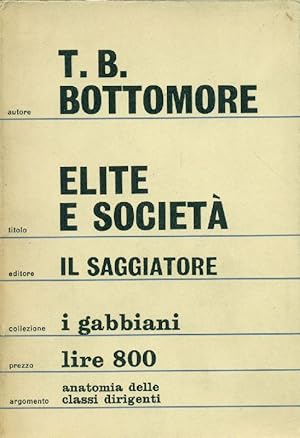 Seller image for Elite e societ for sale by Studio Bibliografico Marini