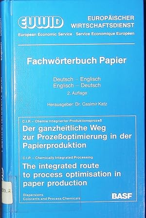 Seller image for Fachwrterbuch Papier. Deutsch-englisch ; englisch-deutsch. for sale by Antiquariat Bookfarm