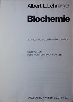 Image du vendeur pour Biochemie. mis en vente par Antiquariat Bookfarm