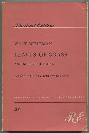 Imagen del vendedor de Leaves of Grass and Selected Prose a la venta por Between the Covers-Rare Books, Inc. ABAA
