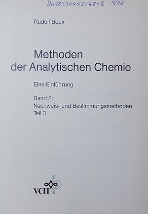 Imagen del vendedor de Nachweis- und Bestimmungsmethoden ; T. 3. a la venta por Antiquariat Bookfarm