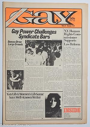 Seller image for Gay: vol. 2, #53, June 21, 1971: Gay Power Challenges Syndicate Bars for sale by Bolerium Books Inc.