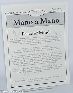 Seller image for Mano a Mano: vol. 17, #1, April 2007: Peace of mind for sale by Bolerium Books Inc.