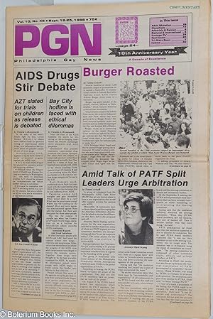 Imagen del vendedor de PGN: Philadelphia Gay News; vol. 10, #45, Sept. 19-25, 1986: AIDS Drugs Stir Debate a la venta por Bolerium Books Inc.