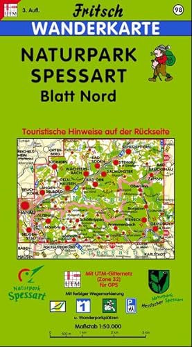 Fritsch Karten, Nr.98, Naturpark Spessart, Blatt Nord: Bad Soden, Salmünster, Bad Orb. Offizielle...