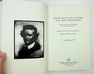 Edgar Allan Poe Letters Till Now Unpublished in the Valentine Museum Richmond, Virginia . with fa...