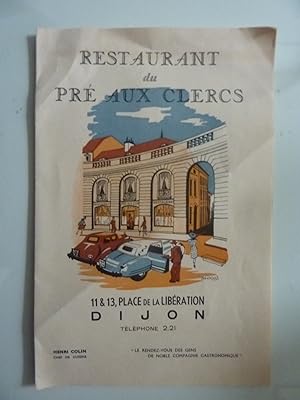 "RESTAURANT DU PRE' AUX CLERCS - DIJON IV CONGRES DES AGENTS GREY POUPON Dijon 15 Septembre 1950"