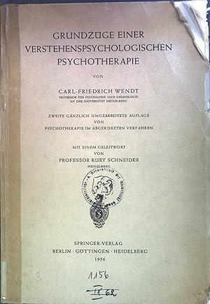 Seller image for Grundzge einer verstehenspsychologischen Psychotherapie. for sale by books4less (Versandantiquariat Petra Gros GmbH & Co. KG)